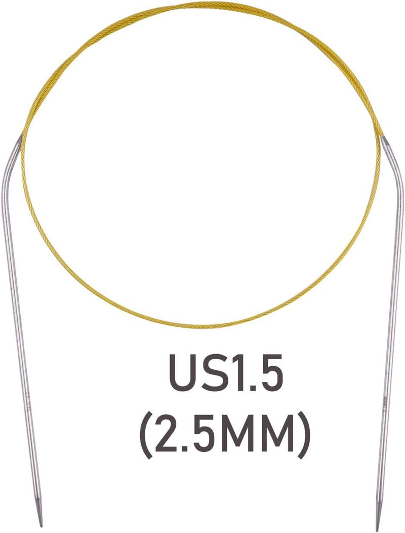 BsHooker Circular Knitting Needles 32inches/80cm,Size US 1.5(2.5mm) Stainless Steel Round Knitting Needles for Handmade Knitting DIY - Image 2
